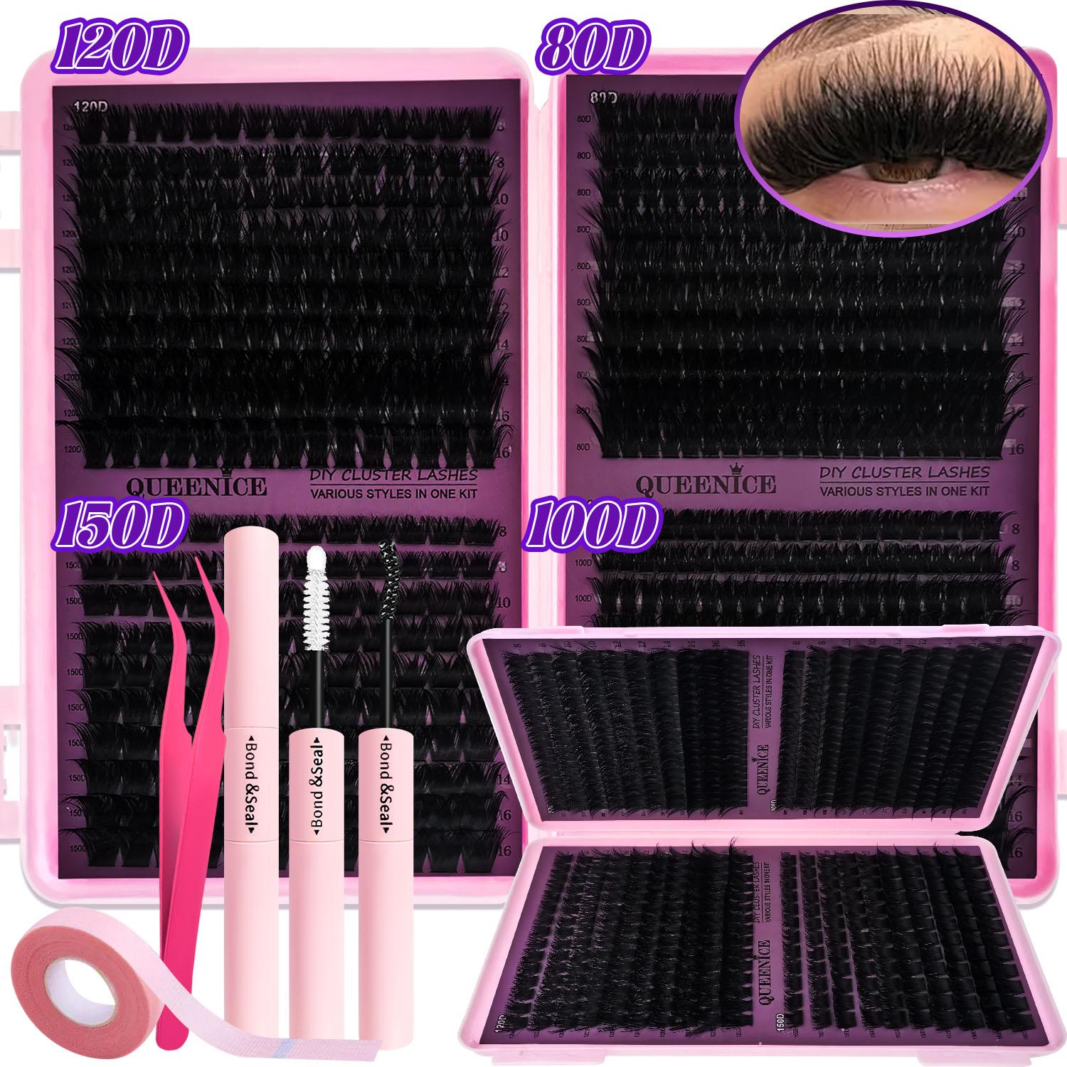 Slender and Soft False Eyelashes, Multi-Functional Eyelash Book 50D–150D with Mixed Natural Thick Eyelash Clusters (8mm–16mm), DD Curl Lashes for Daily Makeup, Charming Eyes, Beginner-Friendly Reusable Eyelash Falsies, Individual Eyelash Kit