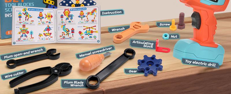 Magic Montessori Play Toolbox with Electric Drill, Kids Tool set Real, Toddler Screwdriver Toy Power Tools Box Drill and Screw kit for Boys Girls