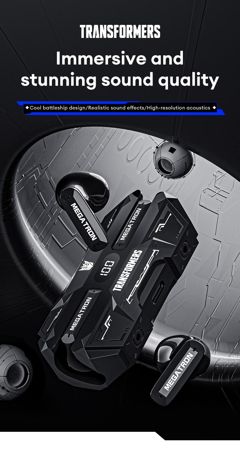 TRANSFORMERS TF-T51 In-Ear Wireless Earphones with 2025 New Bluetooth 6.0 for Faster, More Stable Connection & Lower Power Use, Immersive Full-Frequency Stereo Sound, High-Resolution Audio, Wireless Headphones for Music & Phone Calls