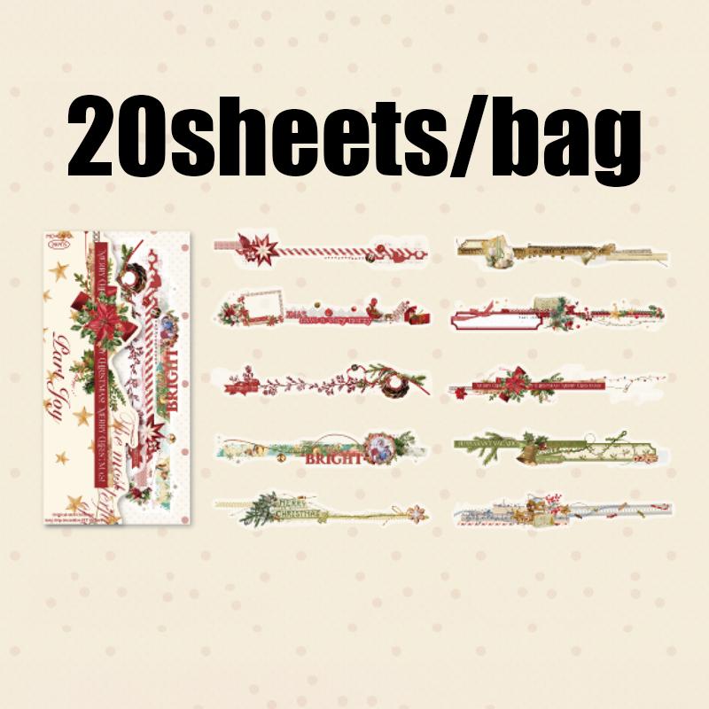 20pcs Christmas Series Pet Sticker Pack, Creative DIY Journal Collage, Phone Case Decoration, Diary Calendar Greeting Card Decor