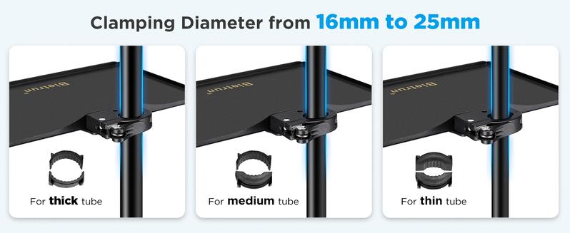 Metal Microphone Stand Tray, Larger Size(11.8'' x 8.1''), Universal Adjustable Mic Stand Tray with Phone Holder, Clamp on Tray for Music Stand, Picks, Capos, Tuner, Singing(Only for 16-25mm Tube)