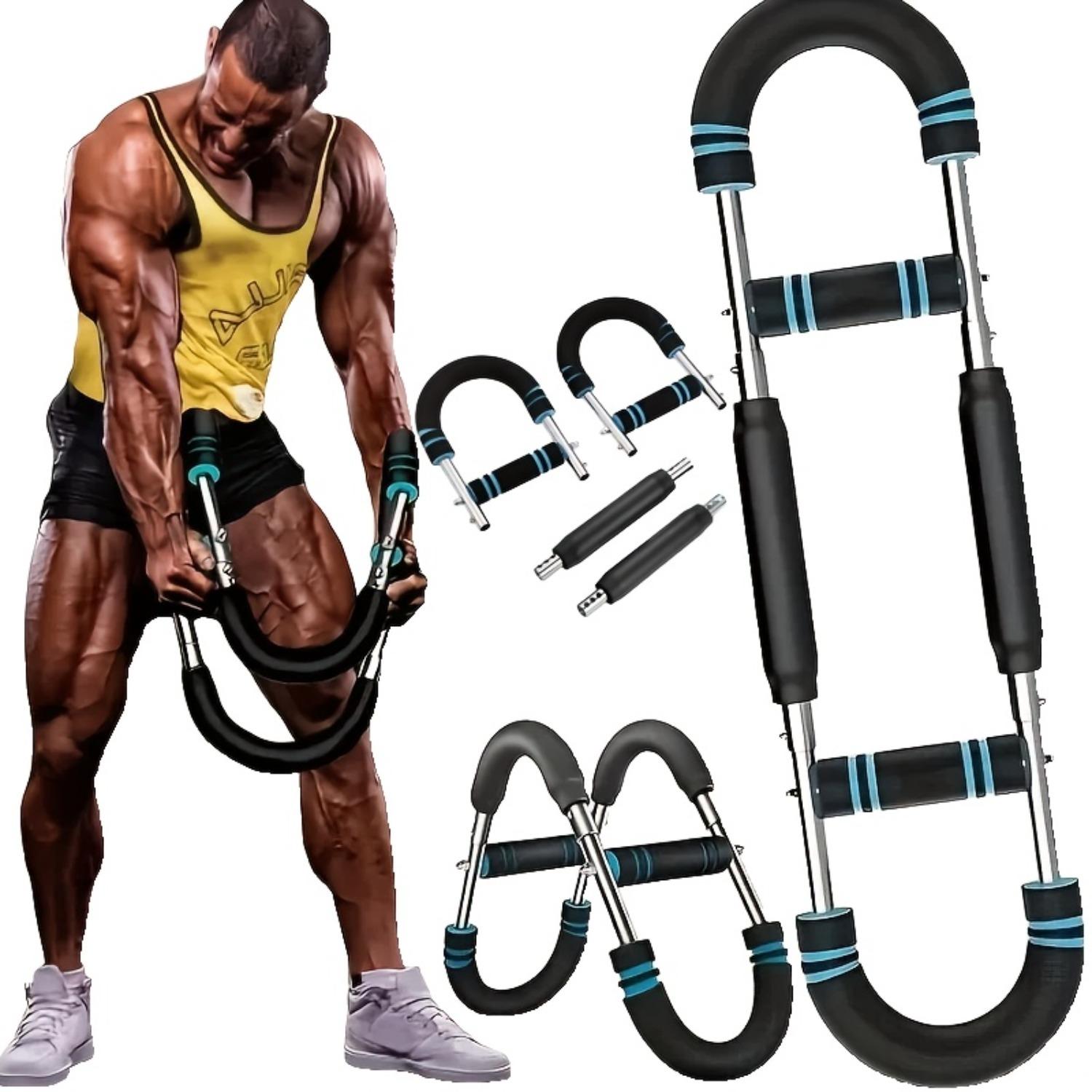 Adjustable Spring Resistance Chest Expander, Portable Upper Arm Strength Training Equipment, Home Gym Fitness Gear, Blue/, Ergonomic Grip