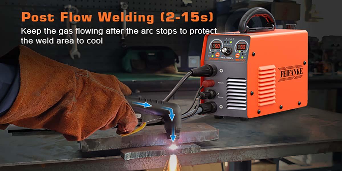 FEIFANKE 50A Plasma Cutter, Low-Frequency Non-Touch Pilot Arc Plasma Cutter Machine 110V/220V Dual Voltage with Air Sensor, 2T/4T, Post-Flow, 1" Max Cut