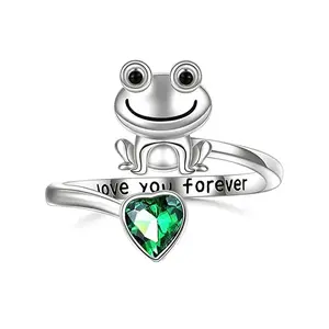 Fashionable frog niche design with adjustable opening animal ring, cool breeze, holiday birthday anniversary, graduation party, new year, Christmas gift gift