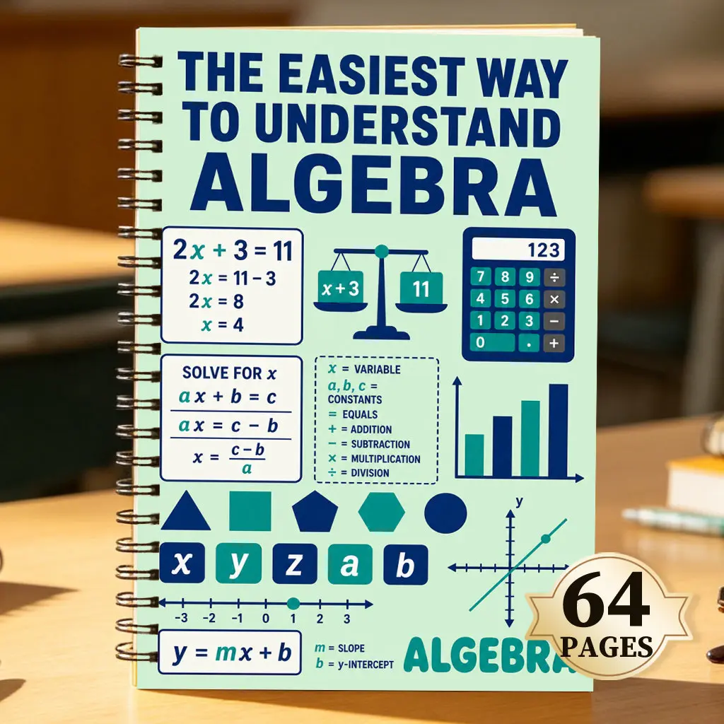 Math Formula Derivation and Memorization Handbook, 64 Pages Math Formula Practice Notebook, Spiral Notebooks, for Algebra, Calculus Notes and Learning, Unisex, Perfect Gift for Students and Teachers, Back to School, High School Supplies