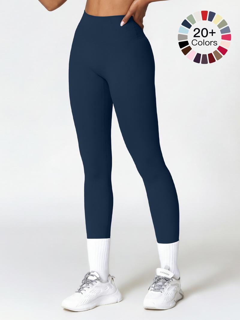 Women's High Waisted Sports Leggings, Solid Color High Stretch Skinny Pants, Ladies Sportswear for Indoor and Outdoor Wear