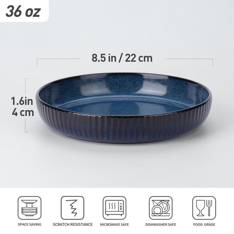 Starlight 4-Piece Stoneware Pasta Bowl Set