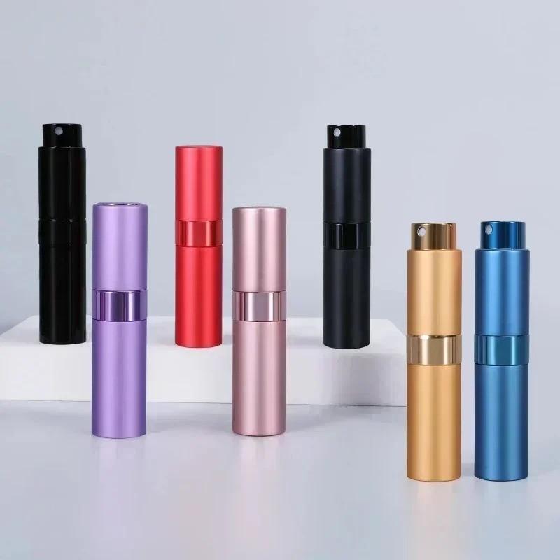 5ML Mini Aluminum Perfume Bottle, Refillable Spray Bottle, Rotating Extendable Nozzle, Empty Cosmetic Dispenser, Ideal for Fragrances
