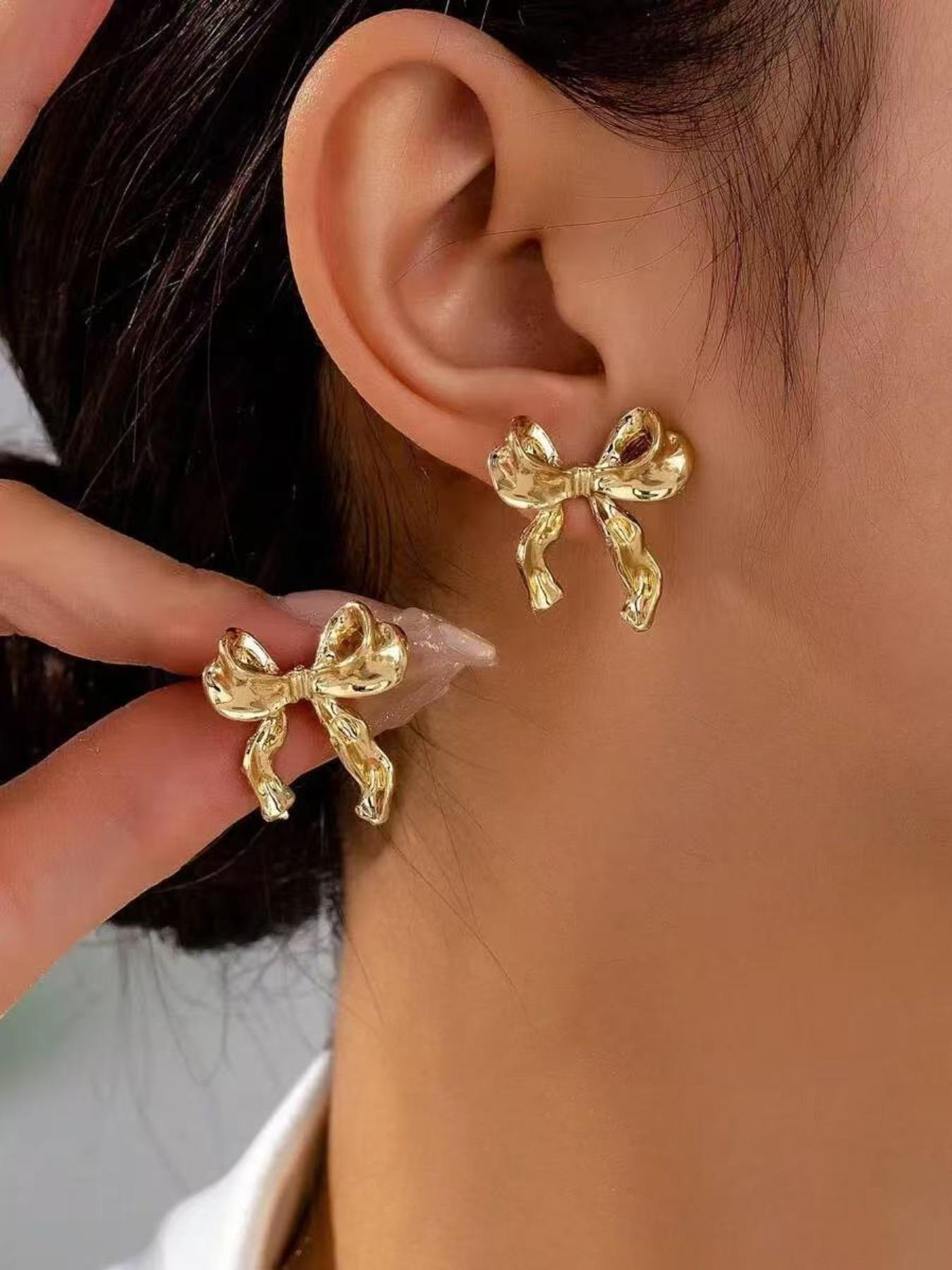 Elegant Bowknot Earrings for Women, Simple & Lightweight Design, Hypoallergenic, Perfect for Daily Wear, Dates, Parties, Birthday Gift, Elegant Minimalist Earrings