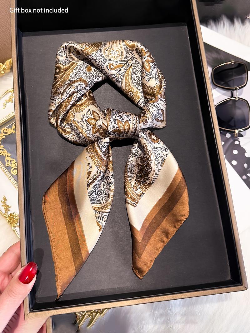 Women's Paisley Print Square Scarf, Boho Style Bandana for Women, Fashionable Hair Accessories for Daily Wear, Trendy All-match & Exquisite Scarf for Birthday Gift, Boho Style Shawl