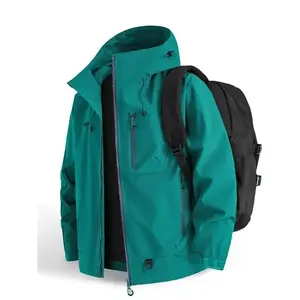 ACTIVEKITNew outdoor hooded couple hiking jacket, spring and autumn windproof waterproof breathable fashionable plain color jacket, casual sports jacket