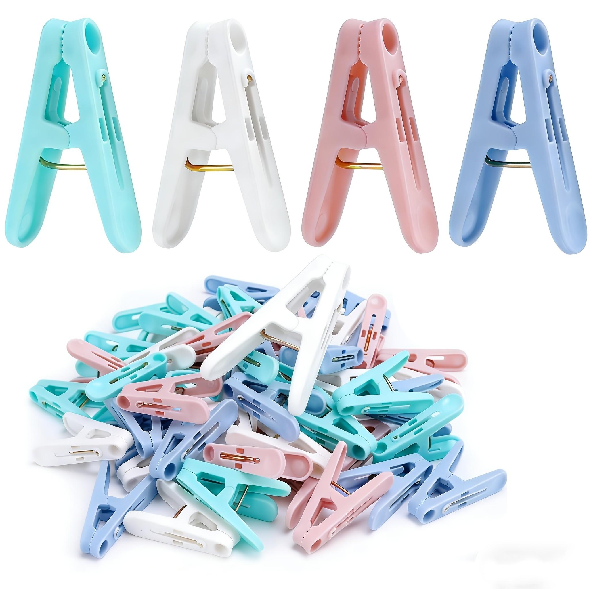 Laundry Clips, 2.0 Inch Spring Clamps, Randomly Selected Colors, Small Size with Storage Bag, Ideal for Laundry & Home Use