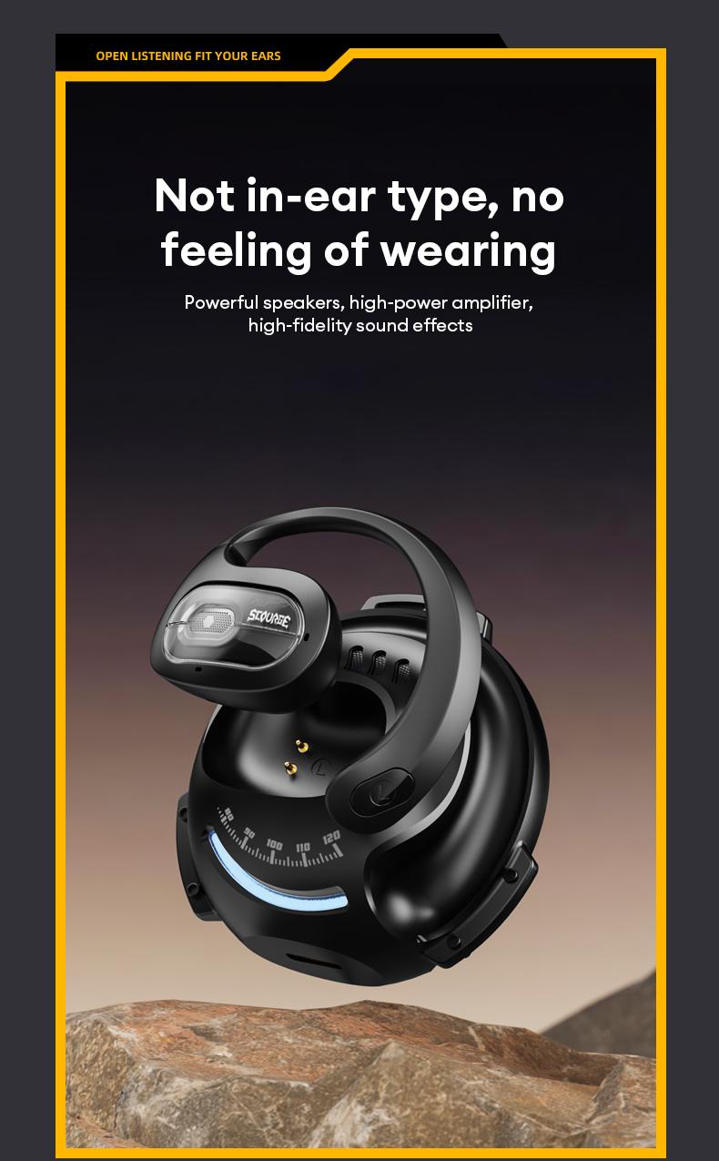 Transformers TF-T07 OWS Wireless Bluetooth 5.4 Headphones, Breathable Open Ear Earbuds with Earhooks,  Sport Earbuds with Mic Compatible for Android/iOS