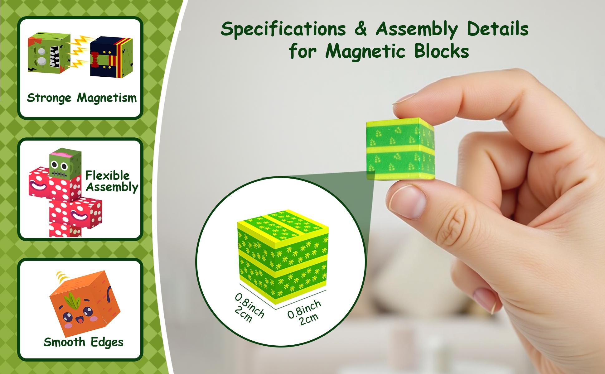 100/150PCS Magnetic Building Blocks Cubes, STEM Montessori Educational Sensory Toys, STEM Learning, Strong Magnet Stacking Bricks, Birthday Gifts for Boys & Girls Toddlers