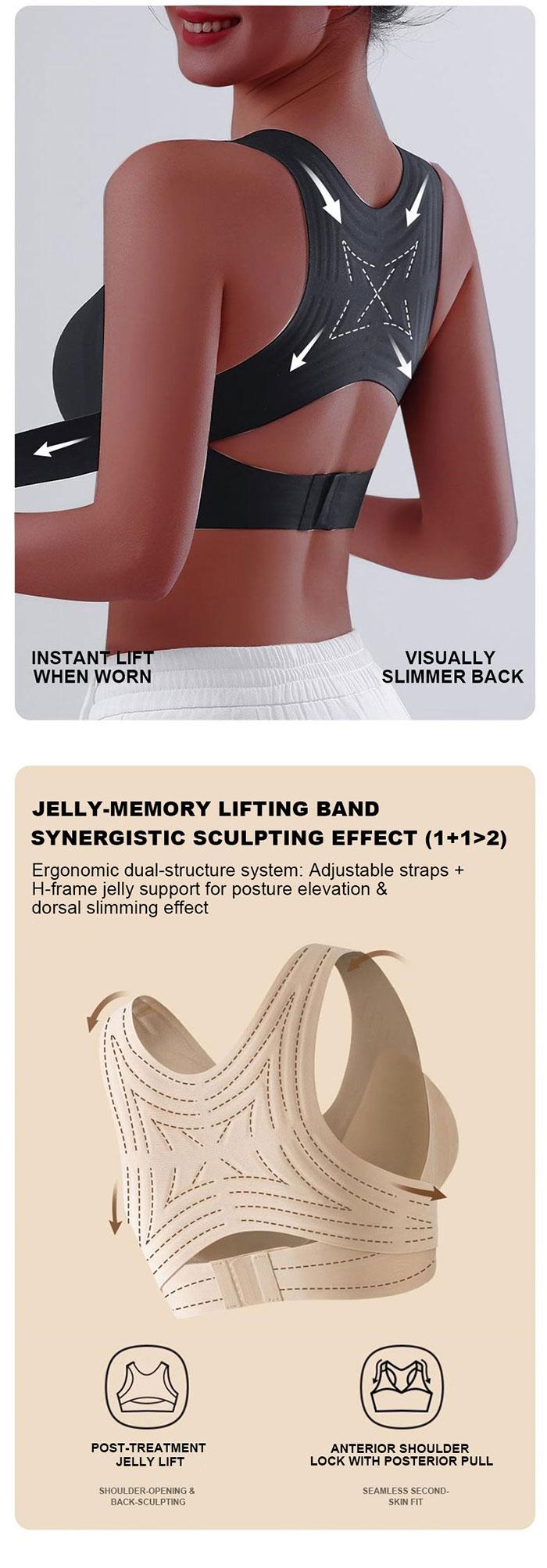 Posture Corrector Bra,2-in-1- SupportiveShapewear for Back Pain Relief & ShoulderSupport for WomenUnderwearSeamless,Adjustable Support forBack& Shoulders