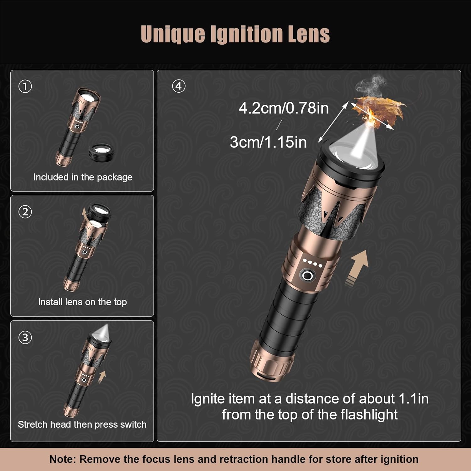 SKYFIRE LED Flashlights High Lumens, Super Bright Flashlights, Zoomable,Five Modes,Waterproof Flash Light for Camping Essentials,Outdoor,Home,Father's Day Gifts