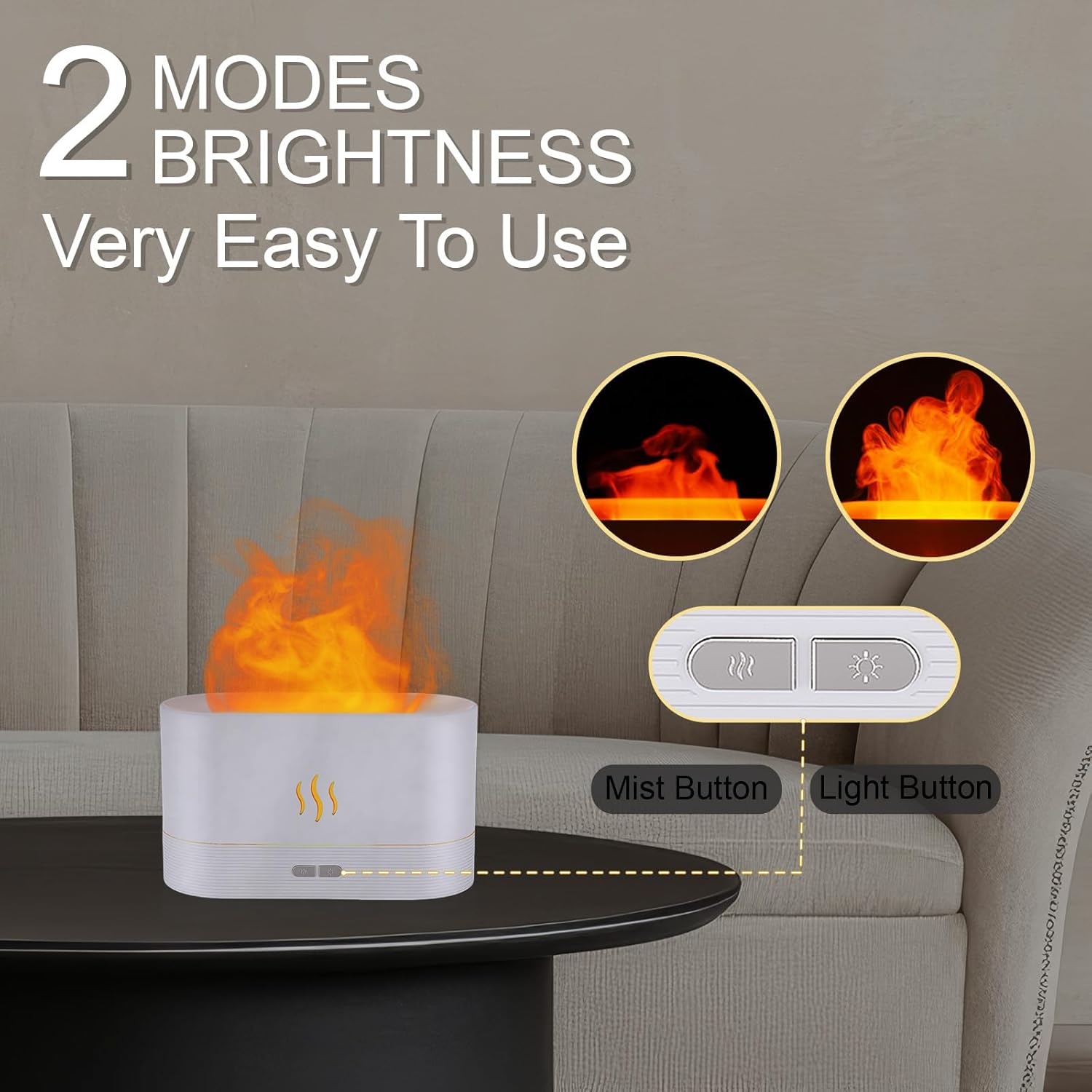 Flame Humidifier, Electronics Aromatherapy Diffuser, Home aromatherapy lamps, Aromatherapy Essential, 7 Fire Colors Flame Aroma Diffuser and Volcano Humidifier Perfect for Home/Office/Gifts/Bedroom