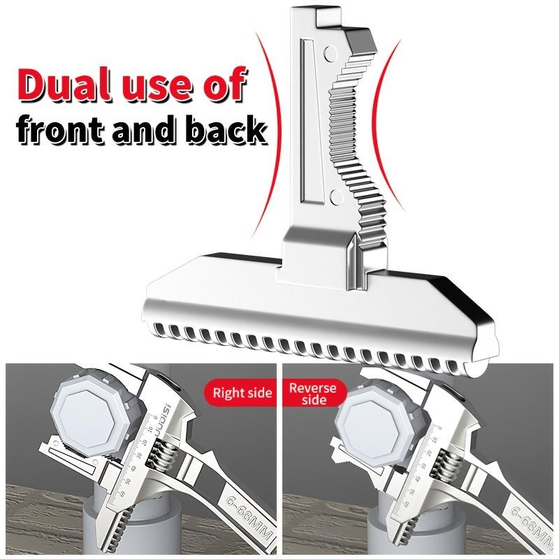 Multi-Functional Adjustable Wrench, Strong Grip and Wide Bore, Stainless Steel + Aluminum Alloy, Ideal for Narrow Bathroom Spaces, No Assembly Needed