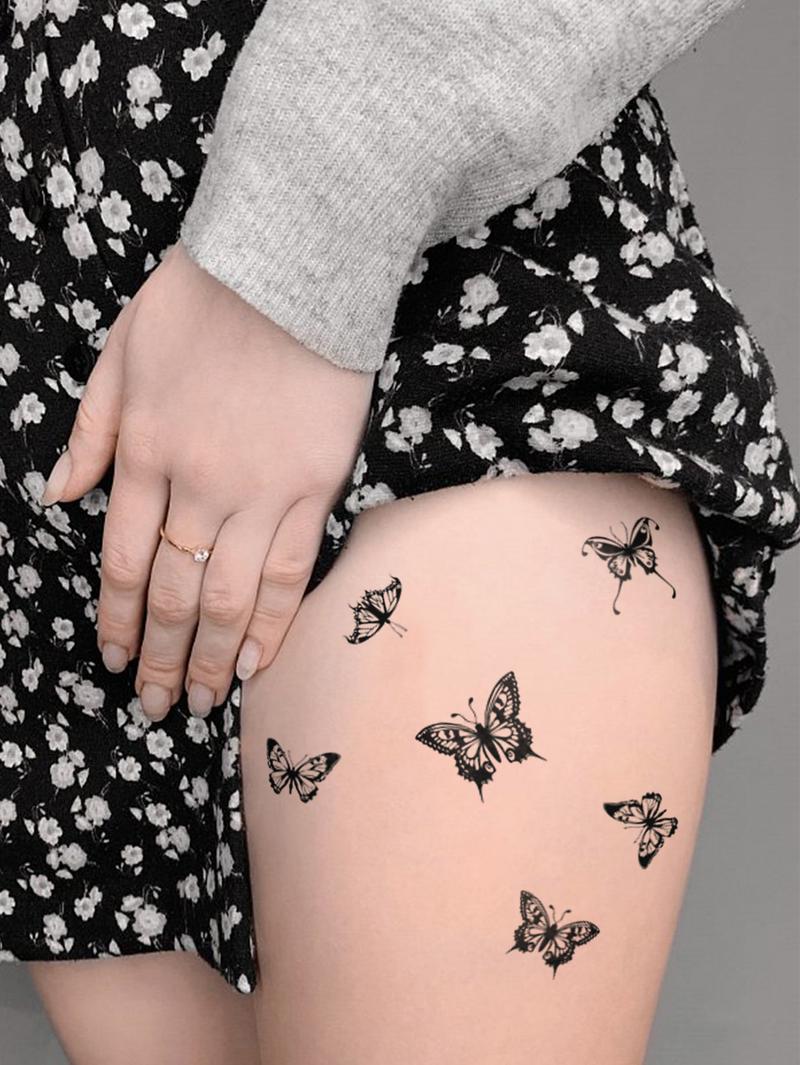 Butterfly, Moon, And Planet Waterproof Temporary Tattoo Stickers,Body Art Fake Tattoos For Men And Women, Suitable For Arms, Legs, Shoulders, And Waist,Perfect For Festivals, Parties, Gifts, Holidays, And Valentine'S Day.
