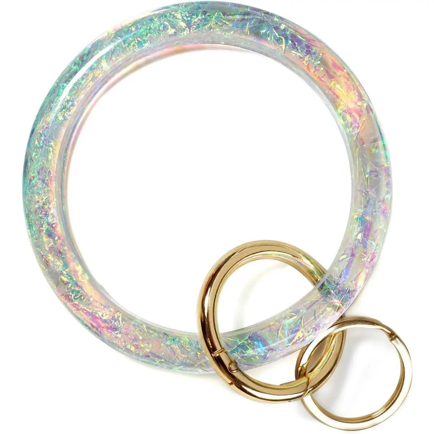Bangle Key Ring Bracelet, Wristlet Keychain Circle Keyring for Wrist(Gift)