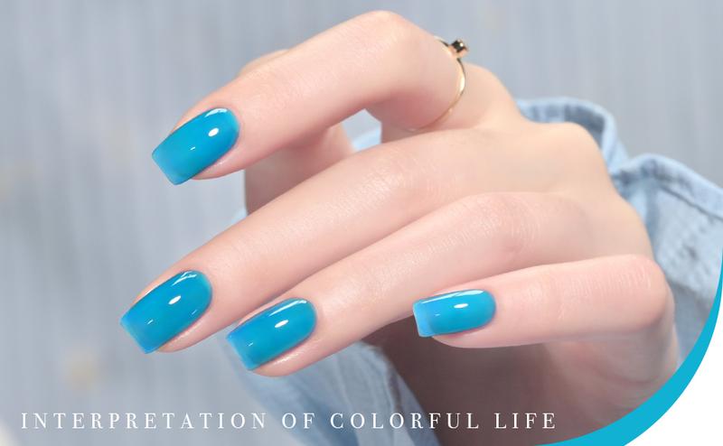 GAOY Coloured Glass Jelly Gel Nail Polish Set, 6 Transparent Colors Sheer Neon Green Pink Soak Off UV Light Cure Gel Polish Kit for Salon and Nail Art DIY at Home