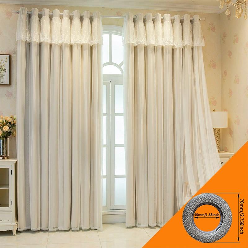 French Cream Lace Curtains Set, Princess Style Bedroom Sheer Drapes, Living Room Balcony Decorative Curtains, Multiple Colors Available