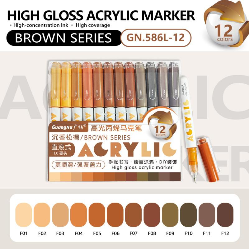 High Gloss Acrylic Paint Markers,1mm Bullet Nib Highlighter Acrylic Paint Pens,Bright Colors,Big Capacity ink,Wide Range of Uses,For Rock Painting, Canvas, Wood, Glass, Ceramic, Fabric, Plastic, Art Supplies, Coloring Book Markers