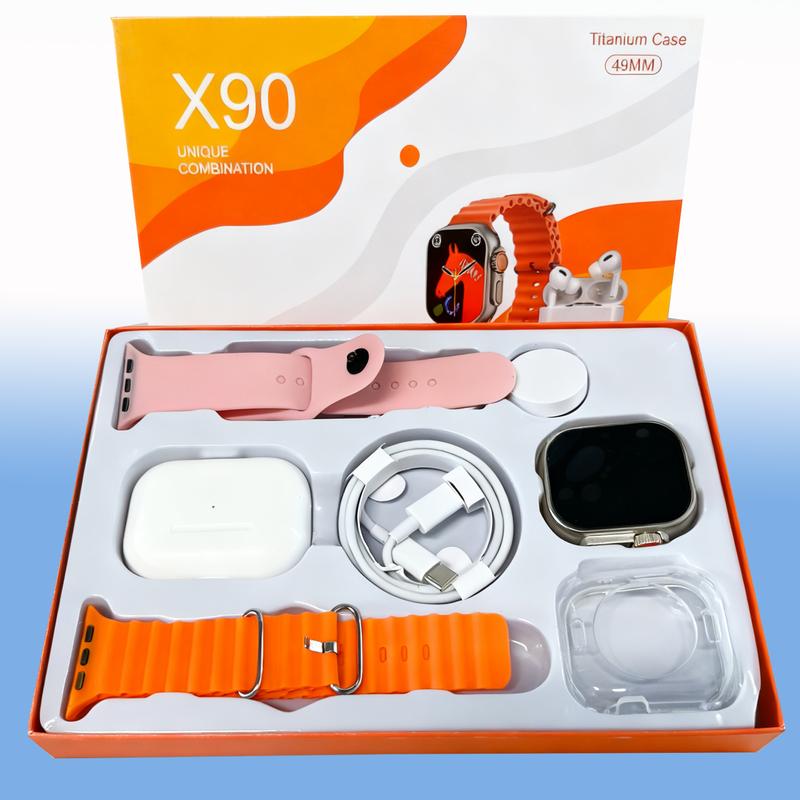 Smart Watch Gift Set – Sports Modes, Touch Screen, APP Alerts, Call & Message Reminder, Compatible with iPhone & Android – All-in-One Wearable Smart Bracelet Package