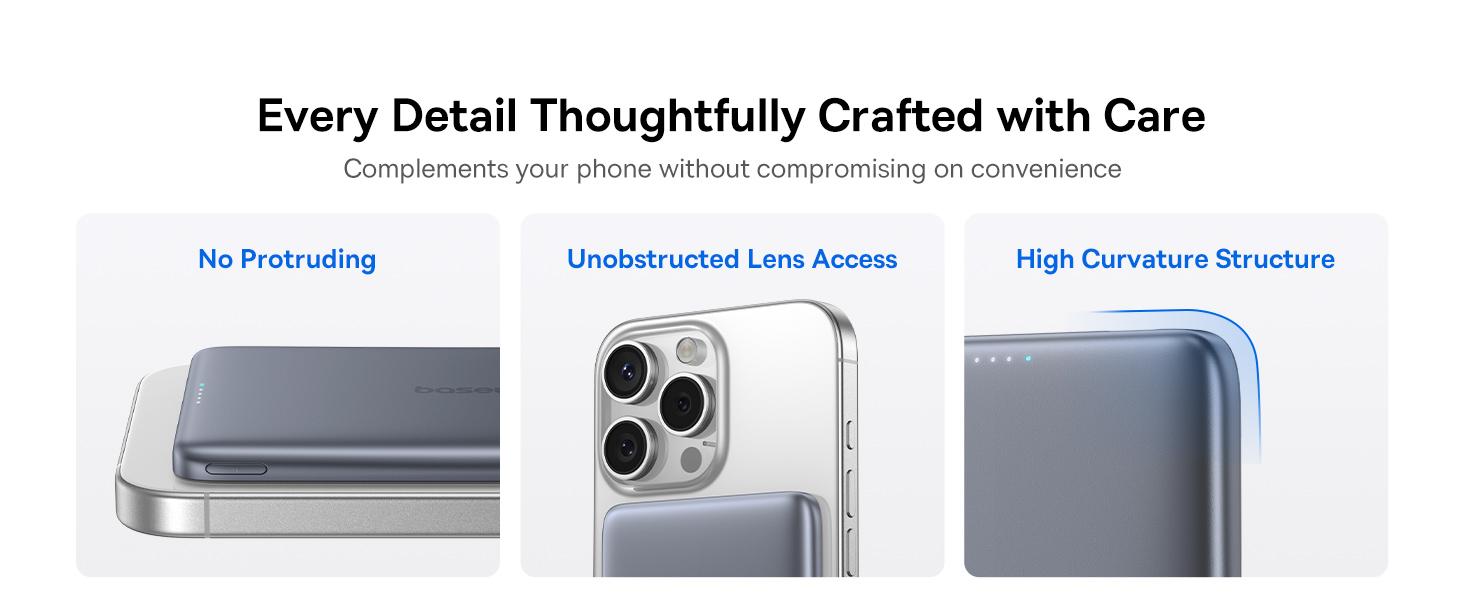 Baseus Picogo Magsafe Portable Charger, 0.5" Ultra Slim Qi2 Certified 15W Wireless Power Bank, 10000mAh 27W Fast Charging Magnetic Battery Pack with USB-C Cable for iPhone 16/15/14/13/12 Series Only