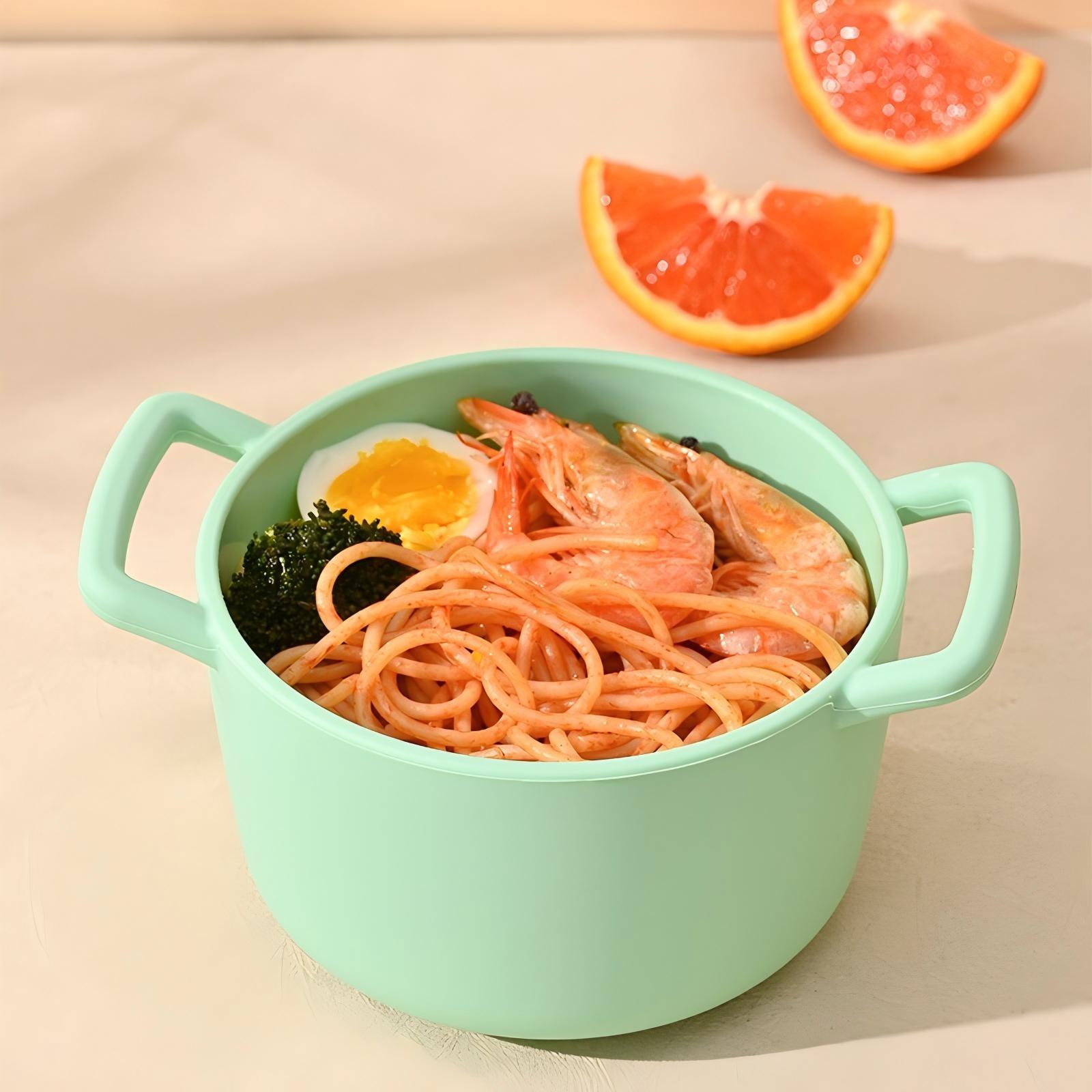 1pc Silicone Steamer Pot with Lid Heat Resistant Up to 230°c Microwave & Oven Safe Ideal for Picnics and Office Use