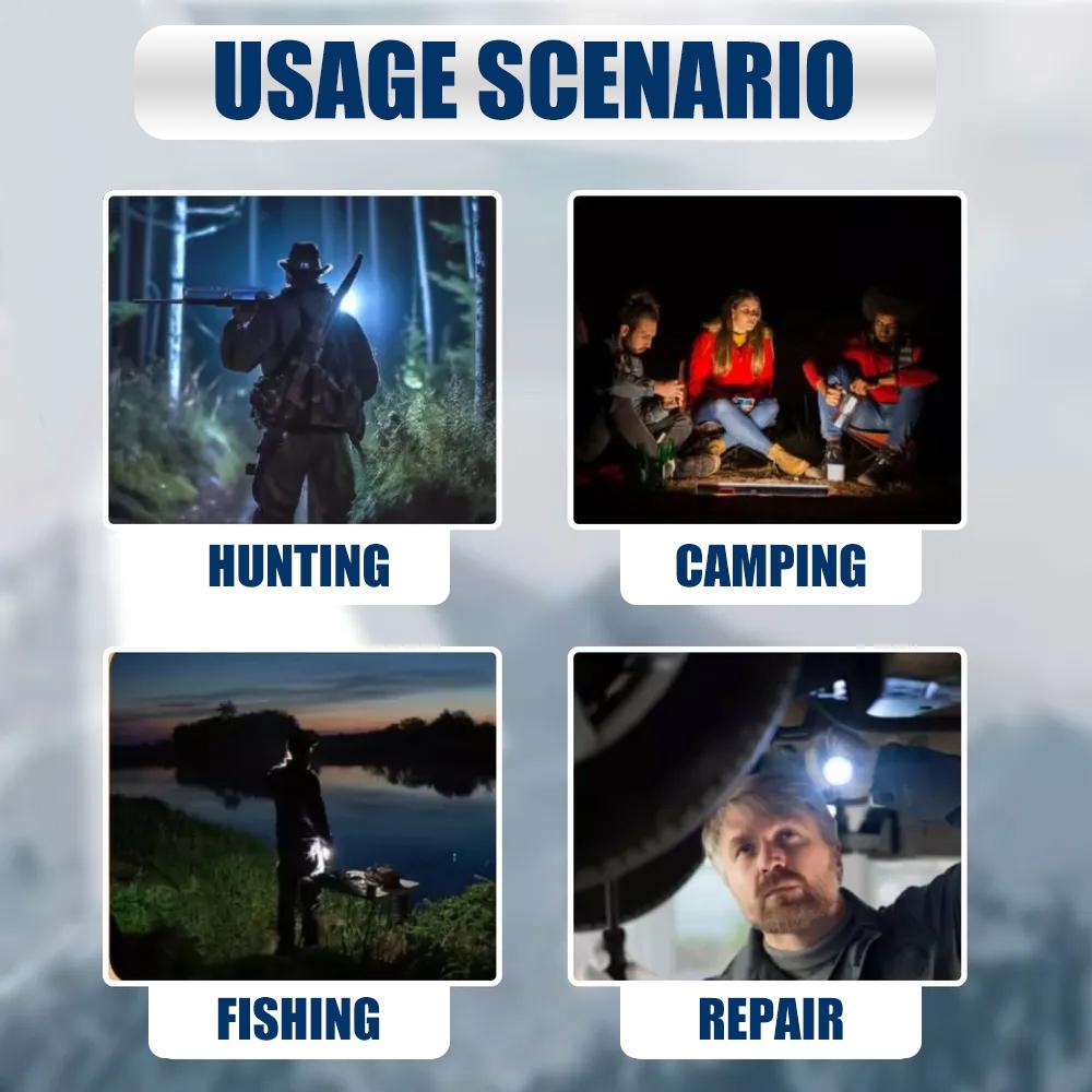 Ultra-Bright Tactical Flashlight - High-Powered LED Light with 5 Modes, Wide Beam Angle,Long-Lasting Battery Life - Ideal for Camping, Hiking, Outdoor rechargeable flashlight flashlight Multipurpose Rechargeable flashlight  1000000 lumens