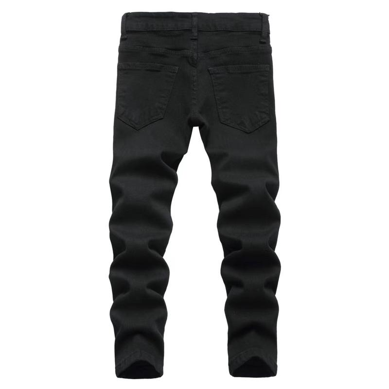 Boy's Embroidered Skinny Jeans Slim Fit Ripped Destroyed Distressed Fashion Denim Pants Black Jeans Boy's Embroidered Skinny Jeans Slim Fit Ripped Destroyed Distressed Fashion Denim Pants Black Jeans