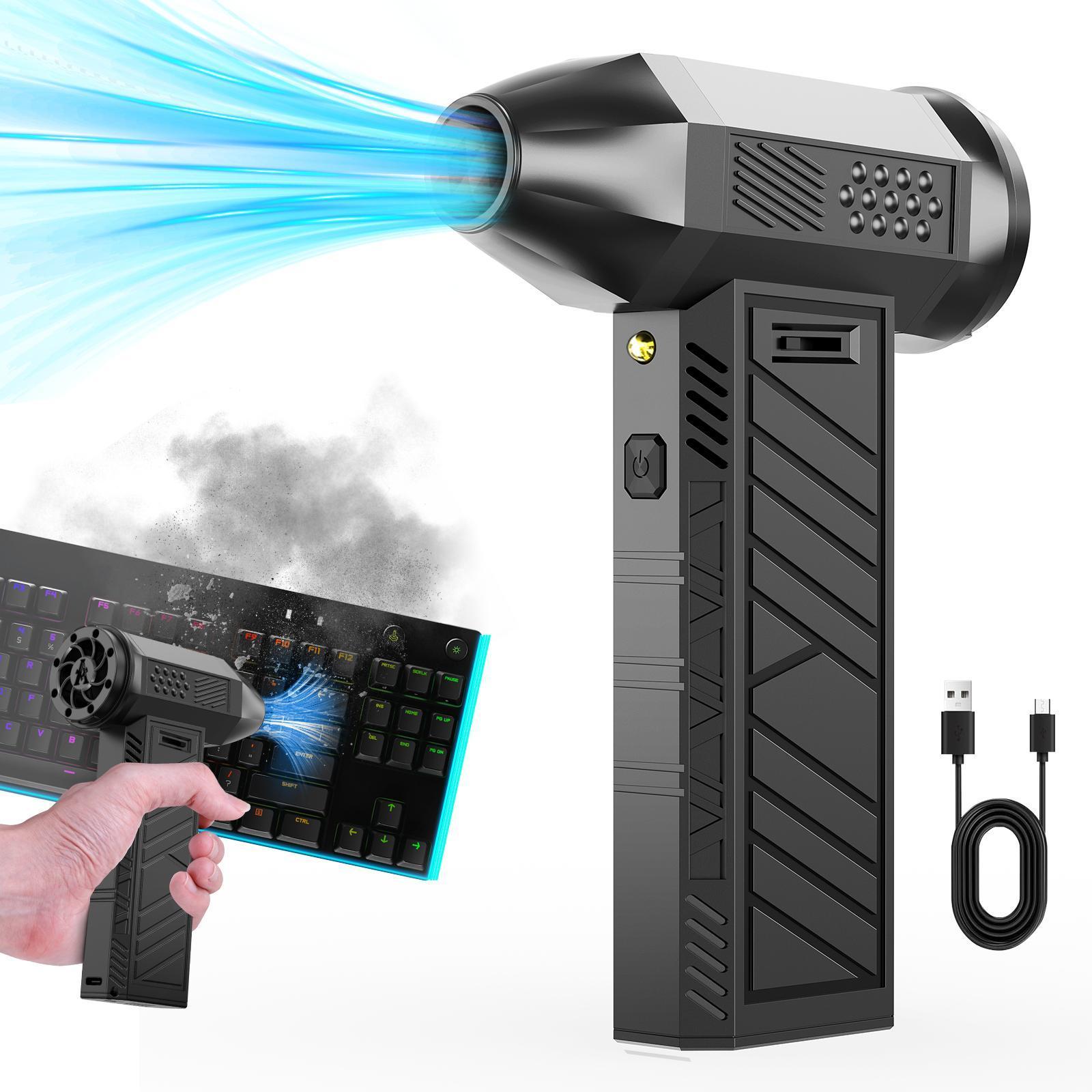 Powerful Wireless Turbine Blower, Rechargeable Electric Air Compressor Dust Remover, Portable Cordless Blow Gun, High-Performance Cleaning Tool