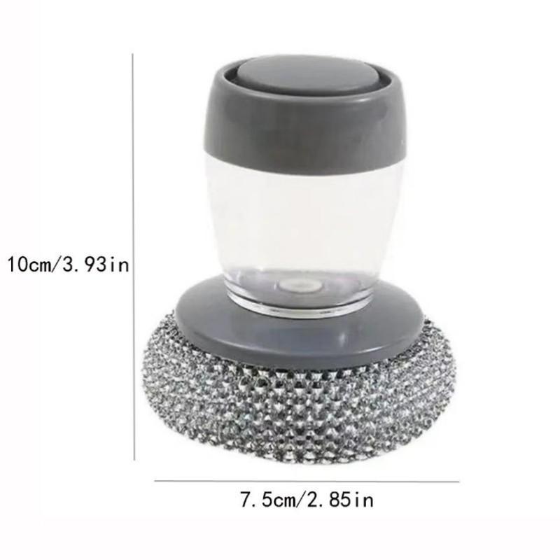 Automatic Liquid Soap Dispenser Brush Handle, Comfortable Grip for Kitchen Sink Cleaning, Dishwashing Tool, Pot Bowl Cleaner