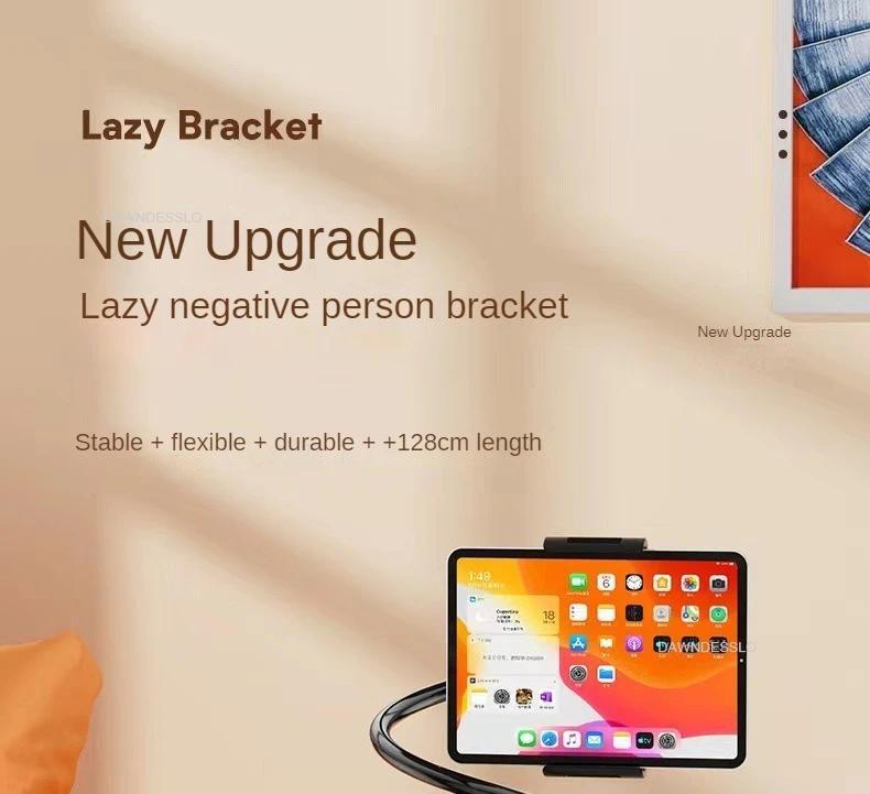 128cm Phone Holder Stand Lazy Bracket Headrest Bed 360 Flexible Long Arms Clamp Mount for IPhone Samsung and 3.5~6.7" Device