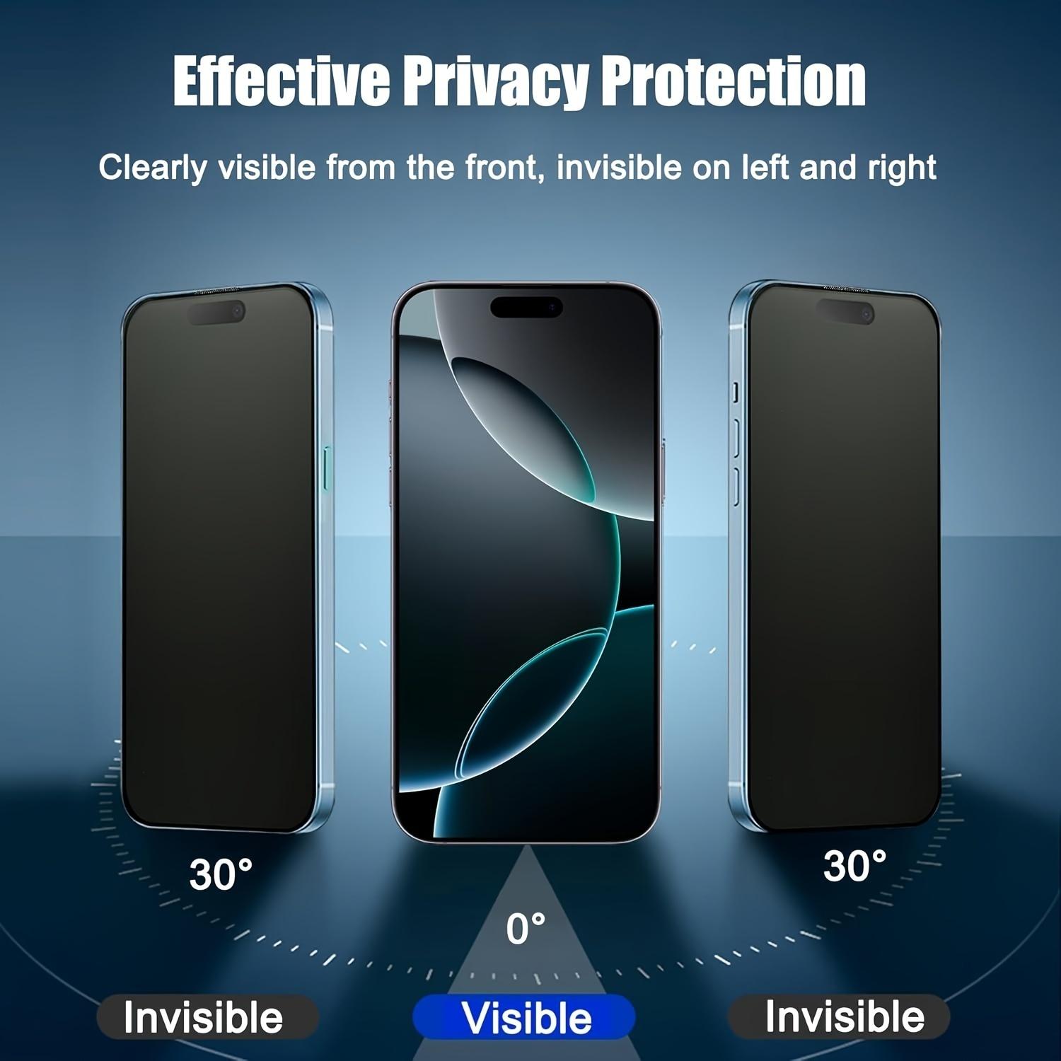 2pcs Matte Privacy Protective Screen Protector For iPhone 17 Air/17 Pro Max/17 Pro/17/16E/16/15/14/13/12/11/Pro/Pro Max/Plus/13 Mini/12 Mini,Full Screen Coverage,Anti-Glare,Anti-Fingerprint,Anti-Spy,Anti-Scratch,Upgraded Edge Protection