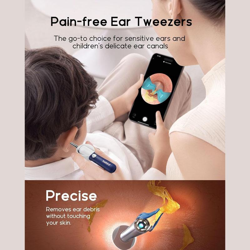 Bebird Earsight Plus D39R Ear Wax Removal Tool Camera Flexible Ear Otoscope Visual Picker Tweezers FSA HSA Eligible Item Ear Cleaning Kit for Family