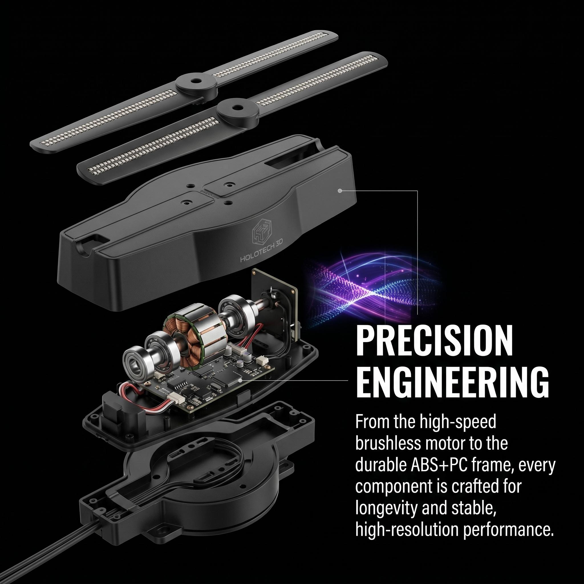 16.5" 3D Hologram Fan Display| WiFi HD LED Advertising Projector 2000*224 with 224 LEDs, Holographic Display Fan for Store, Retail, Shop Signage & Business Promotion