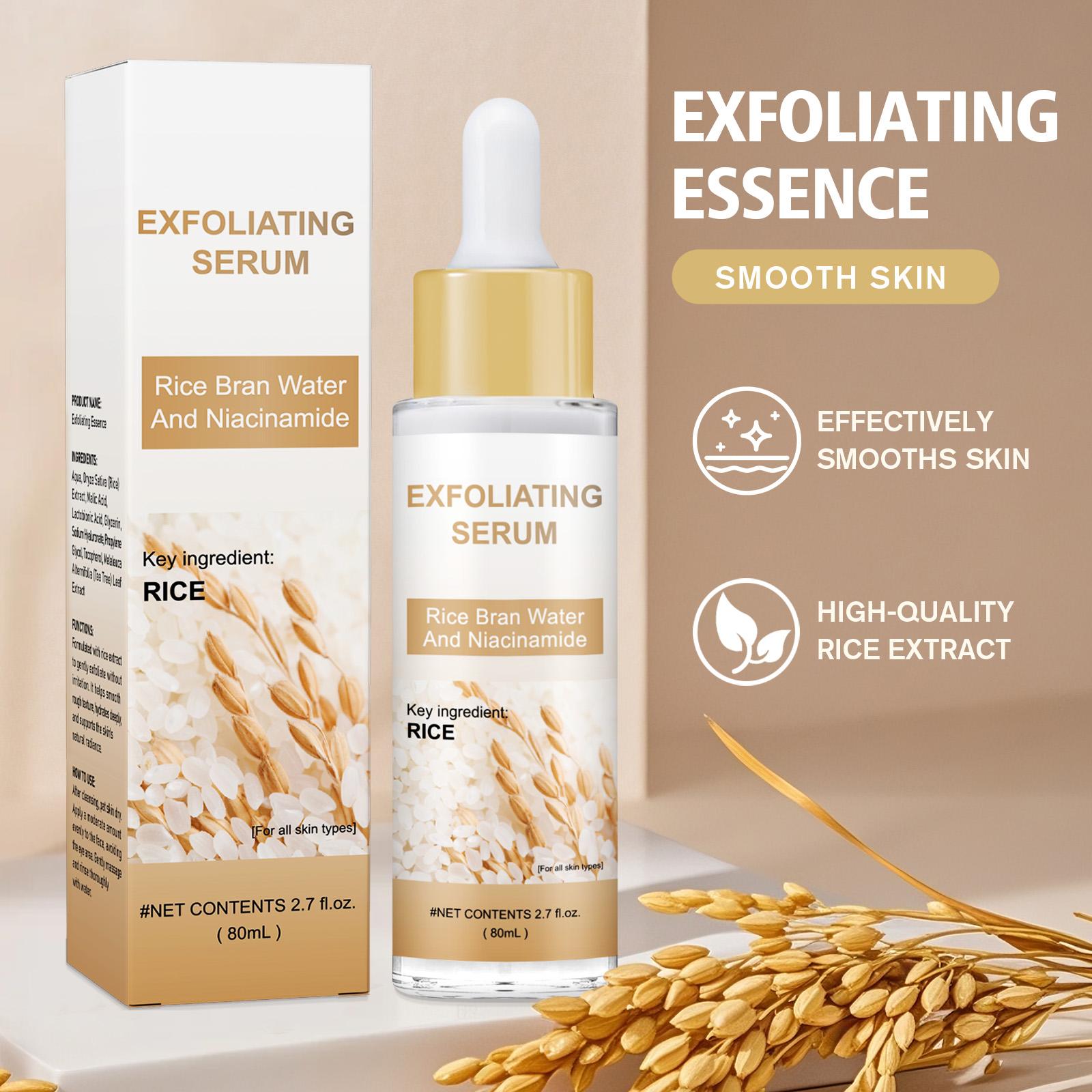 Rice + Rice Gentle Exfoliating Duo, Face and Body Scrub with Brightening, Exfoliating and Moisturizing Serum, Suitable for All Skin Types