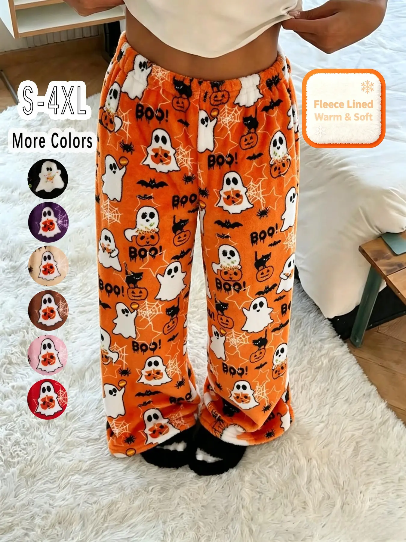 Thermal Lined Flannel Pajama Pants for Couples, Fall & Winter Wear, Loose Wide-Leg Trousers, Soft Fabric, Ideal for Home & Daily Wear, Perfect Gift