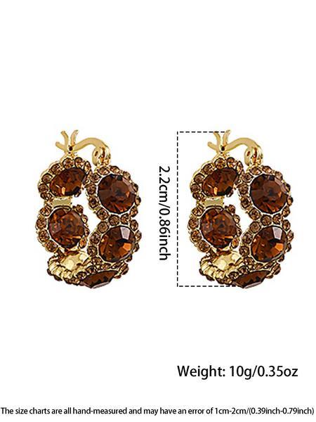 Fashionable Artificial Crystal Decorated Hoop Earrings, Ear Crystals, Teardrop Earrings, Fashion Jewelry for Party, Daily Clothing Decor, Trendy All-match & Exquisite Jewelry for Birthday Gift