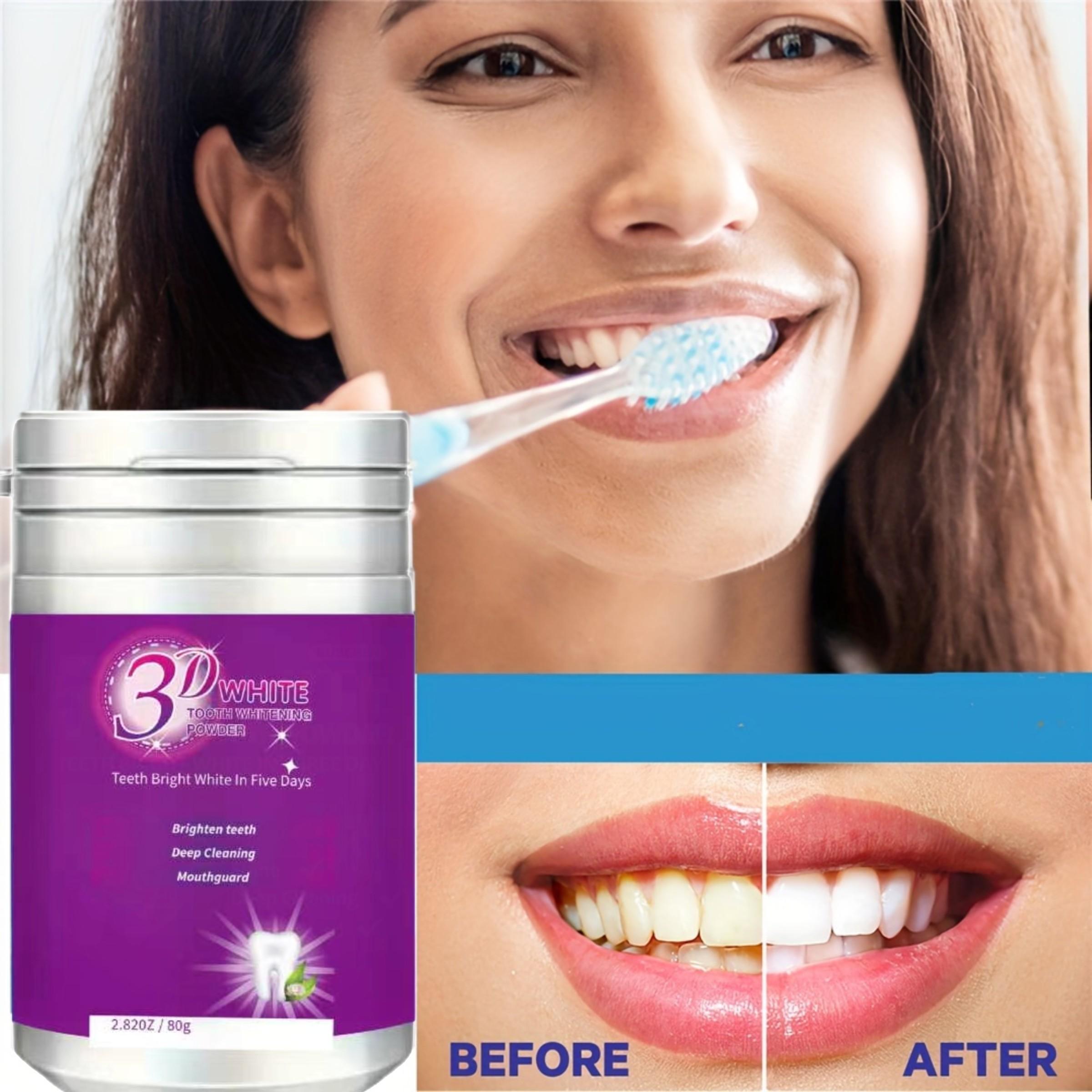 3D Purple Tooth Powder, 3-Day Fast-Acting Stain Remover for Coffee & Tea, Tooth Whitening Powder, Oral, Oral Hygiene, Deep Cleaning, Fresh Breath, with Daily Use for Men & Women, Daily Dental Care, Polished Finish, Brightening Effect