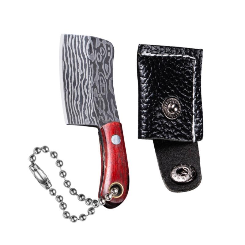 1 box, mini pattern set, including 4 knives, 4 knife sheaths, 1 sharpening stone, outdoor camping EDC tool set, portable keychain, multi-purpose, Edc Multi Tools, Portable Multipurpose Knives, Camping Supplies, Camping Gear