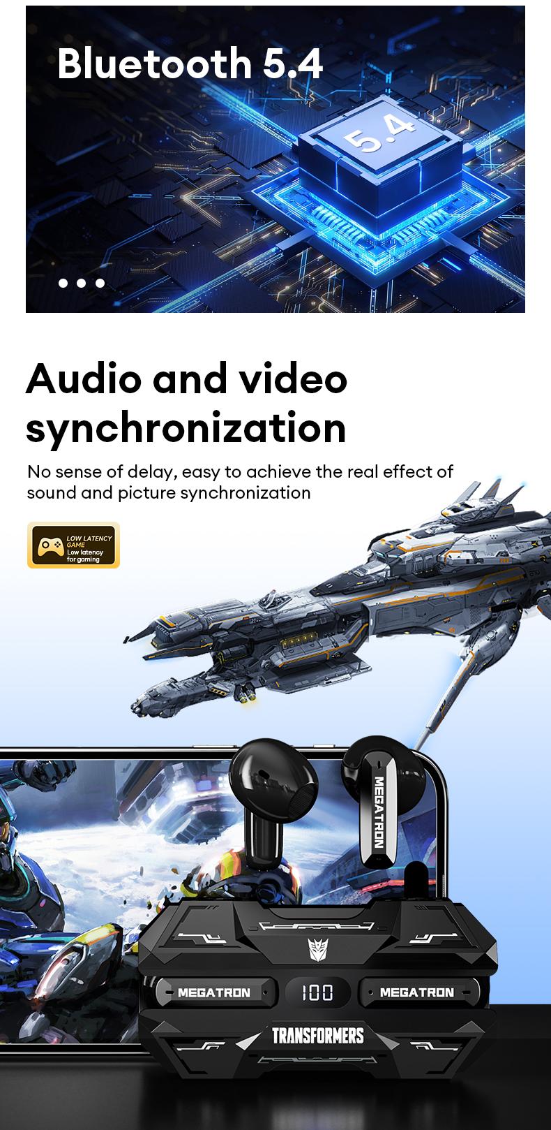 TRANSFORMERS TF-T51 In-Ear Wireless Earphones with Bluetooth 6.0 for Faster, More Stable Connection & Lower Power Use, Immersive Full-Frequency Stereo Sound, High-Resolution Audio, Wireless Headphones for Music & Phone Calls, Compatible with Android & iOS