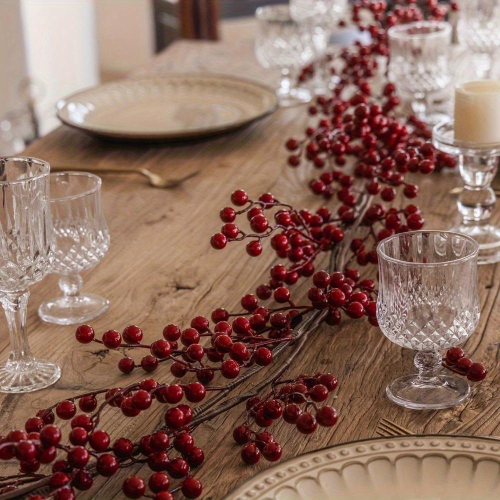 1pc Christmas Red Berry Garland, Artificial Red and Burgundy Berry Christmas Garland for Indoor Outdoor Home Fireplace Decoration for Winter Holiday New Year Decor (Red)