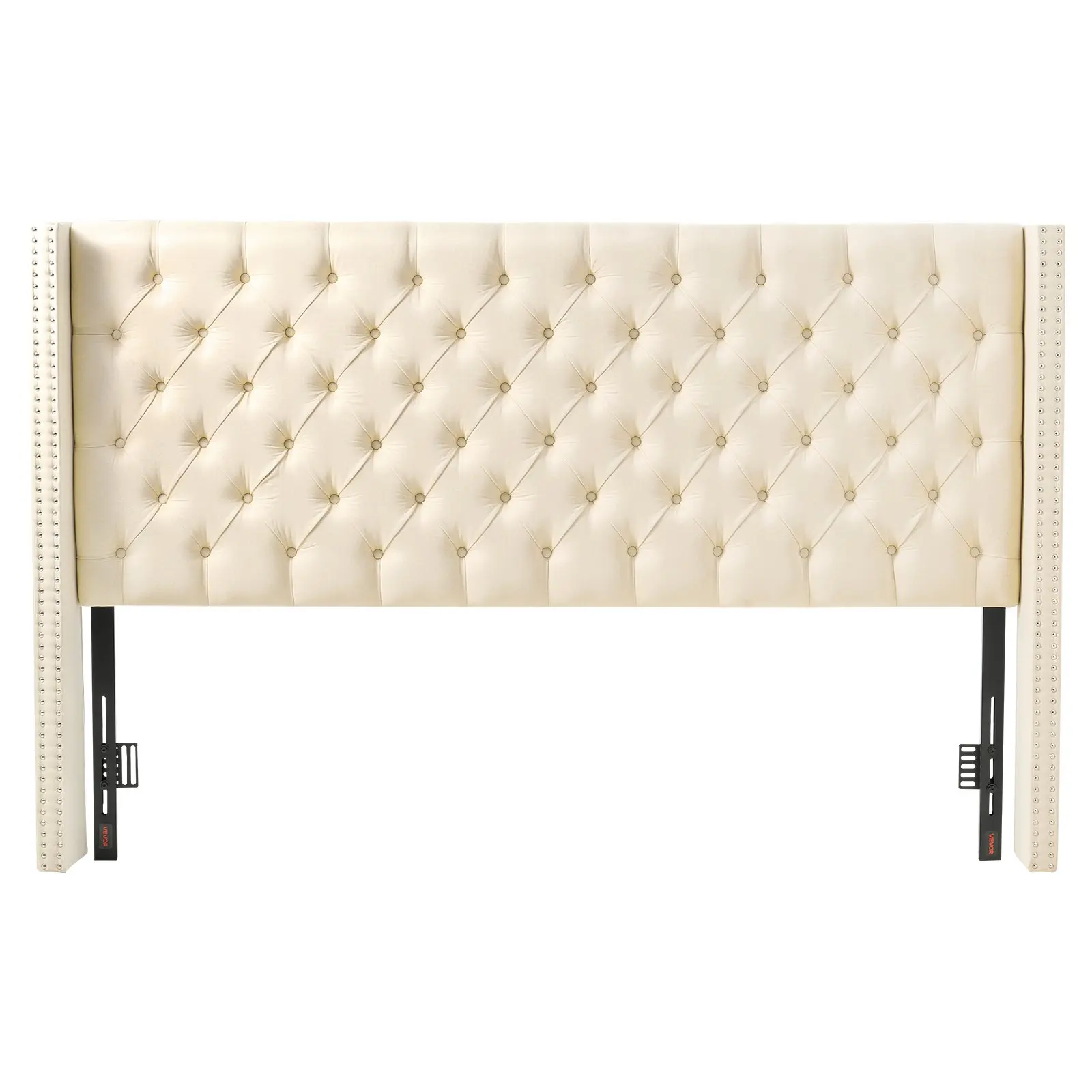 VEVOR King Size Diamond Tufted Headboard, Adjustable Height (W84.1×H54.33-60.24×D8.27 in), Comfortable for King Beds, Ideal for Bedroom, Cream