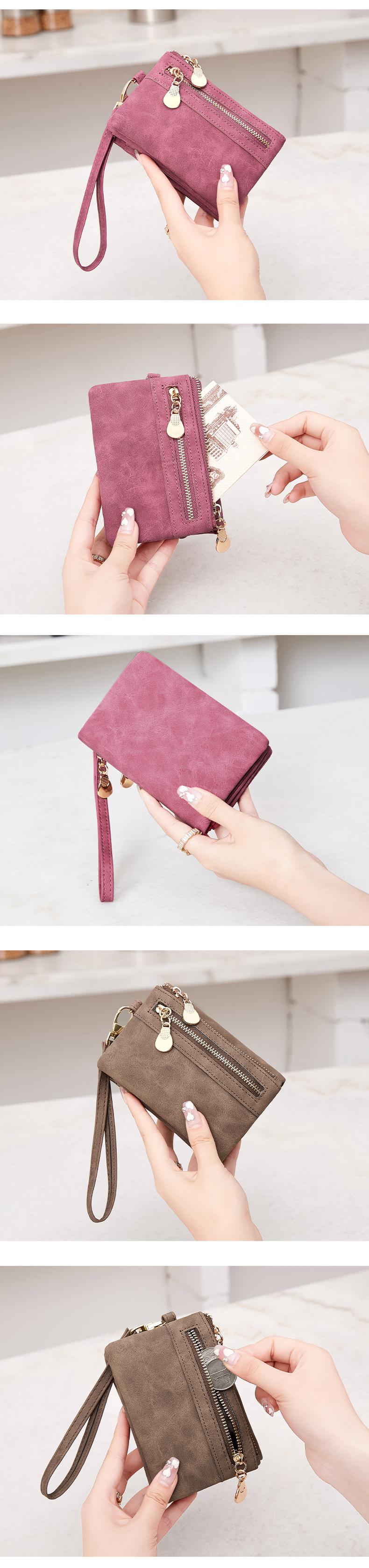 Women's Retro Design Snap Short Wallet with Zip Closure and Wrist Strap, Compact Minimalist Design for Daily Use, Multi-Functional Short Wallet for All Occasions, Christmas Gift, Valentine's Day Gift, Ideal Gift, Fashionable Wallet