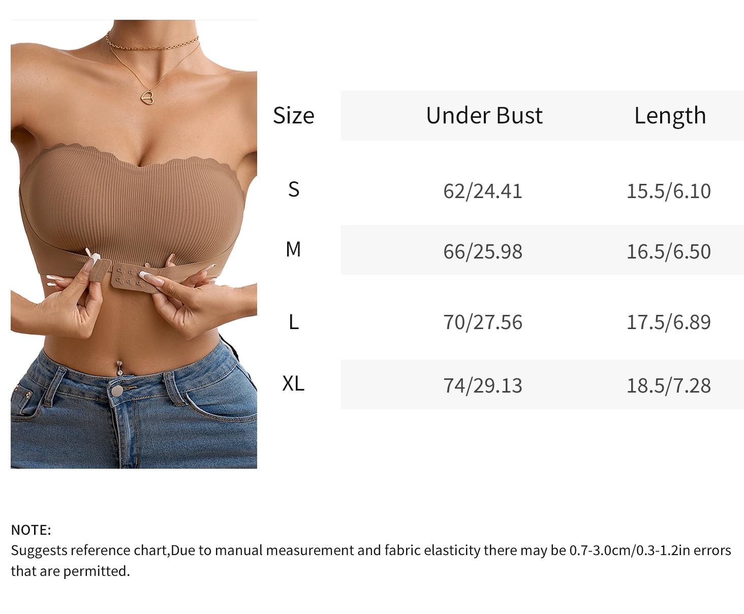 3 Pack Strapless Bras for Women Non-Slip Silicone No Padded Bandeau Bra Wireless Tube Top Front Closure Bra Womenswear