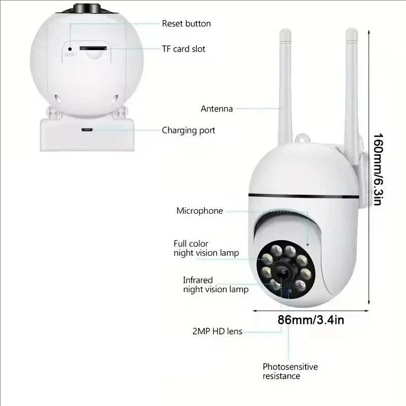 8mp Wi-Fi Ip Outdoor Wireless Security Camera, 4x Zoom, Ai Human Tracking, Two-Way Audio, HD Night Vision, Color Camera