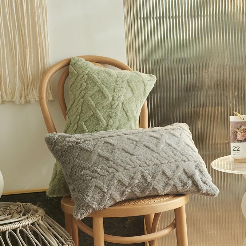 Plush Three-Dimensional Jacquard Pillowcase, Geometric Square Cushion Cover, Ideal for Living Room, Bedroom, Sofa, Chair, Versatile